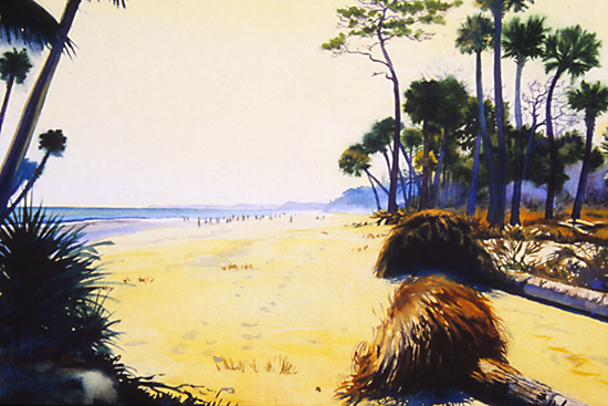 Watercolor painting of the South Carolina Lowcountry by John Hulsey